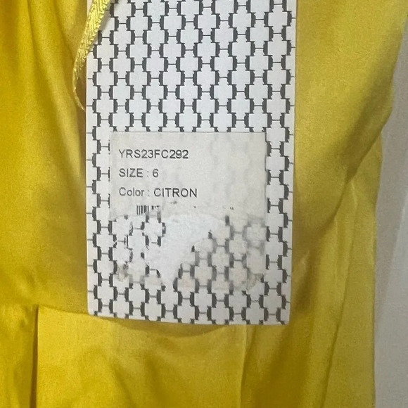 Halston Heritage 100% Silk Citron Yellow Dress Size 6 New With Tag - Picture 7 of 10